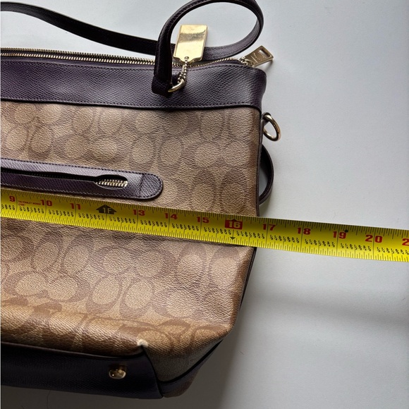 Coach Signature Brown and Purple Shoulder Bag - Picture 7 of 9